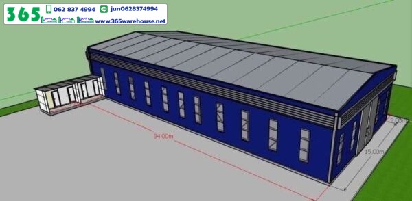 ผลงานโกดังสำเร็จรูป HW-C 15x34x6 ม. บางศรีเมือง นนทบุรี (Copy) - Image 3